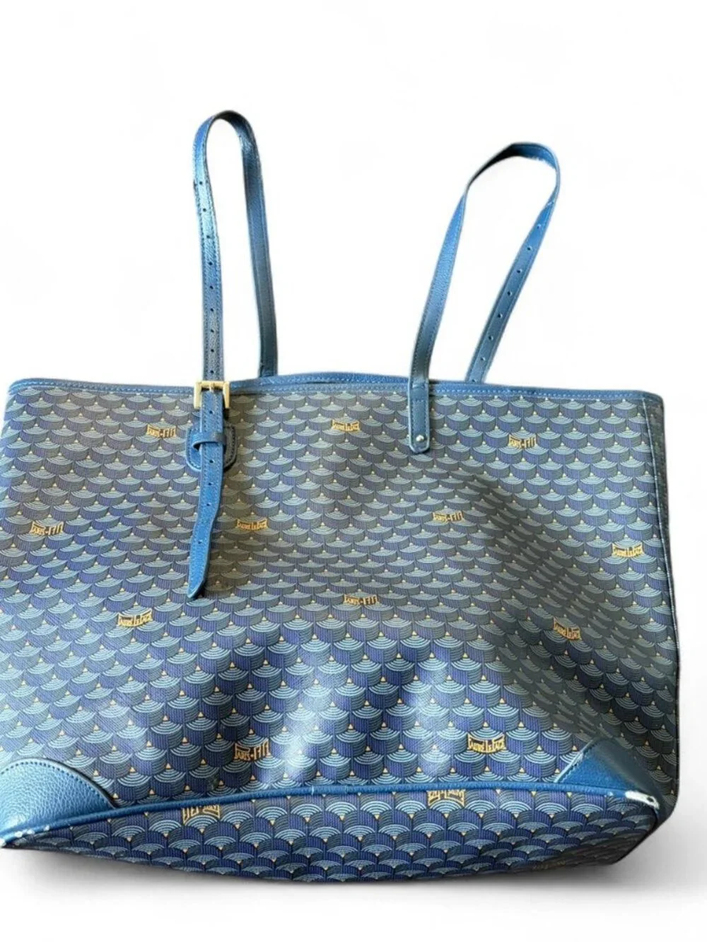 blue Fauré Le Page Daily Battle tote with adjustable leather handles